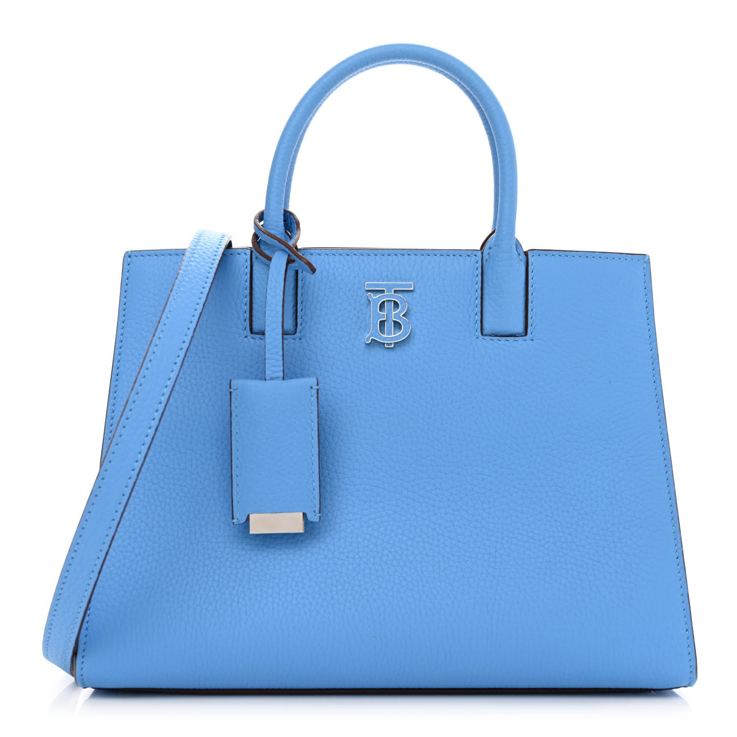Burberry Grainy Calfskin Mini Frances Tote Bright Sky Blue 1 of 11