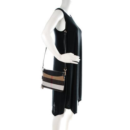 Burberry Mega Check Peyton Crossbody Clutch Bag Black 2 of 8