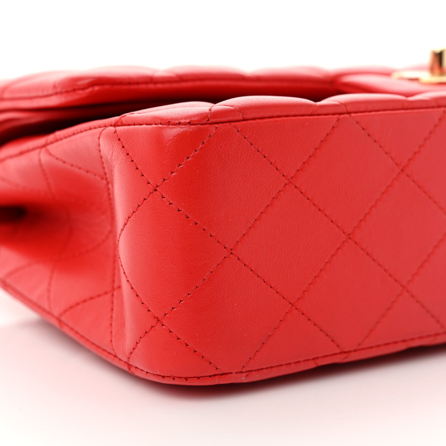 Chanel Lambskin Quilted Medium Double Flap Red 9 of 10