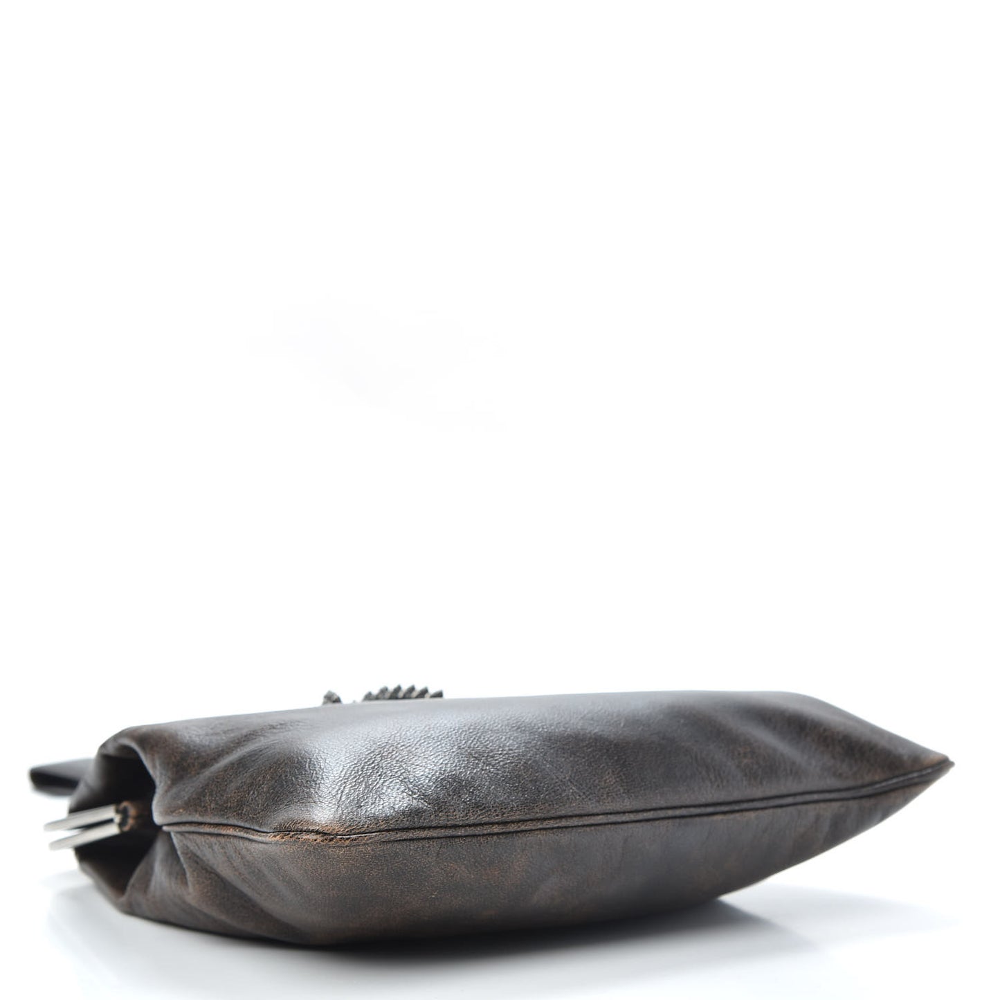 Chevre Embellished Crystal Small Aumonière Wristlet