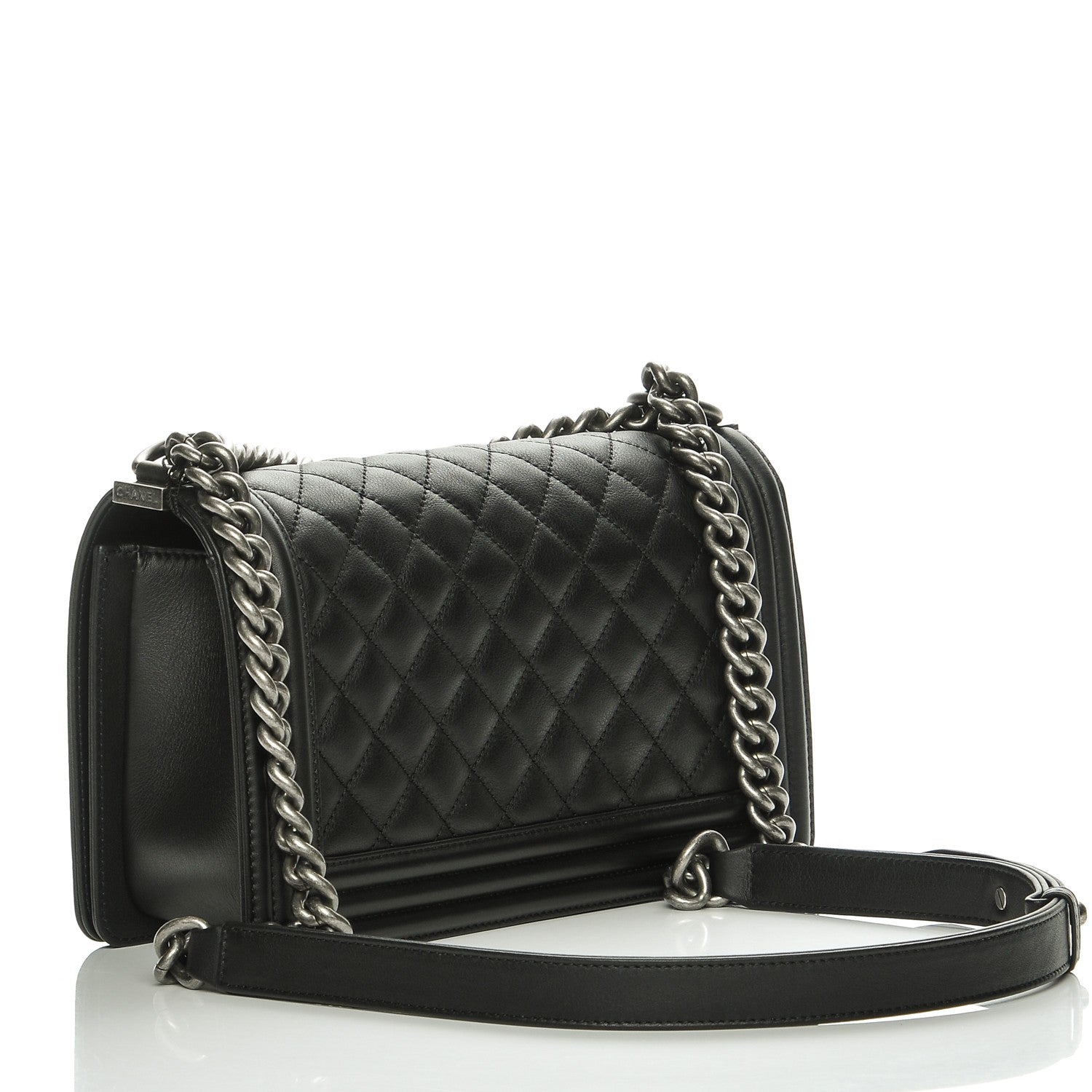 Chanel Calfskin Quilted Medium Boy Flap Black 3 of 8