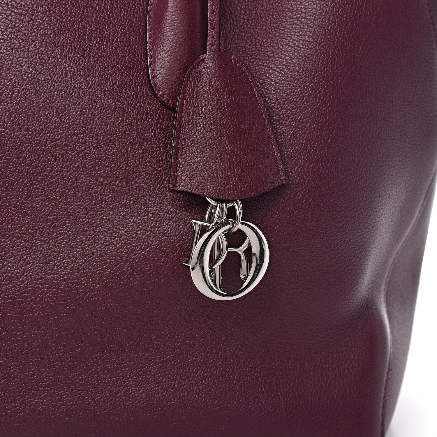 Christian Dior Supple Grained Calfskin Large Open Bar Tote Purple 11 of 11