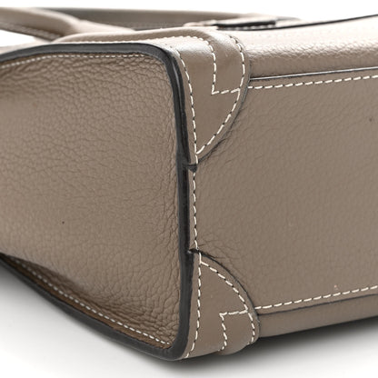 Celine Drummed Calfskin Nano Luggage Souris 9 of 16