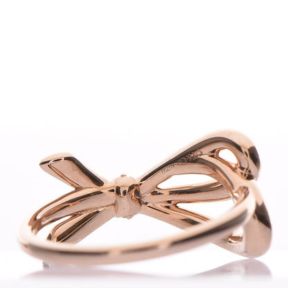 Tiffany 18K Rose Gold Diamond Bow Ring 53 6.25 4 of 5