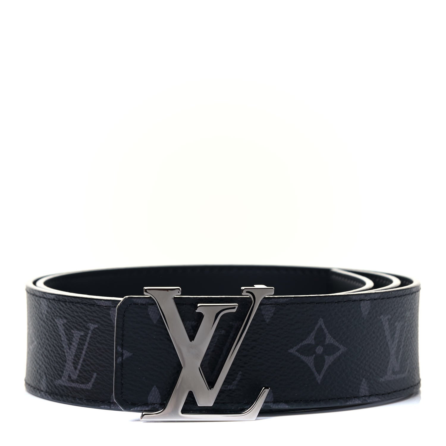 Louis Vuitton Monogram Eclipse Taigarama 40mm LV Initiales Reversible Belt 90 36 Black 1 of 9