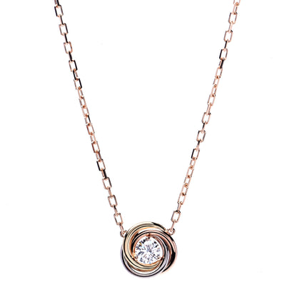 Cartier 18K Pink White Yellow Gold Diamond Trinity De Cartier Pendant Necklace 1 of 6