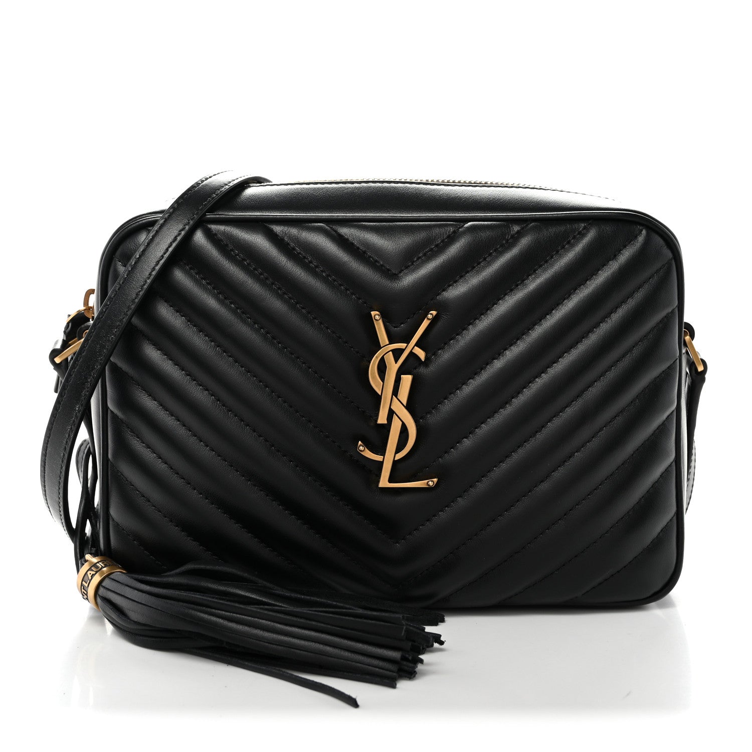 Saint Laurent Calfskin Matelasse Monogram Lou Camera Bag Black 1 of 10