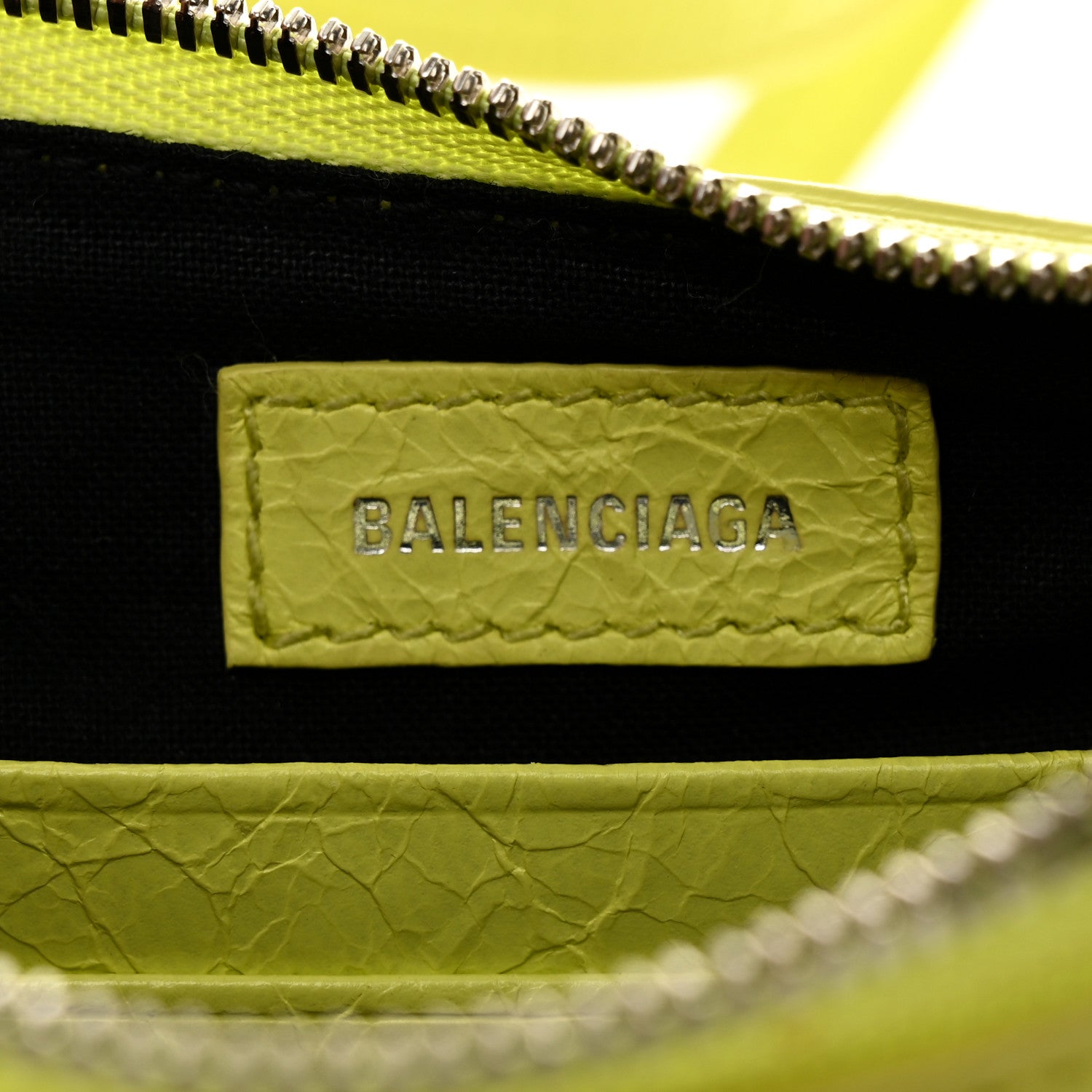 Balenciaga Agneau Arena Le Cagole Mini Purse With Chain Lime 6 of 11