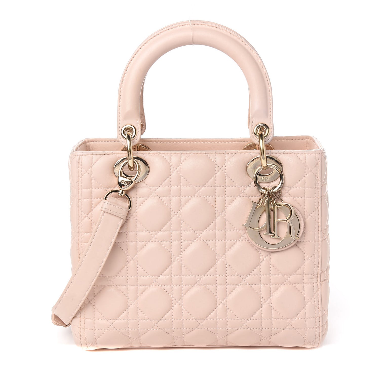 Lambskin Cannage Medium Lady Dior Light Pink