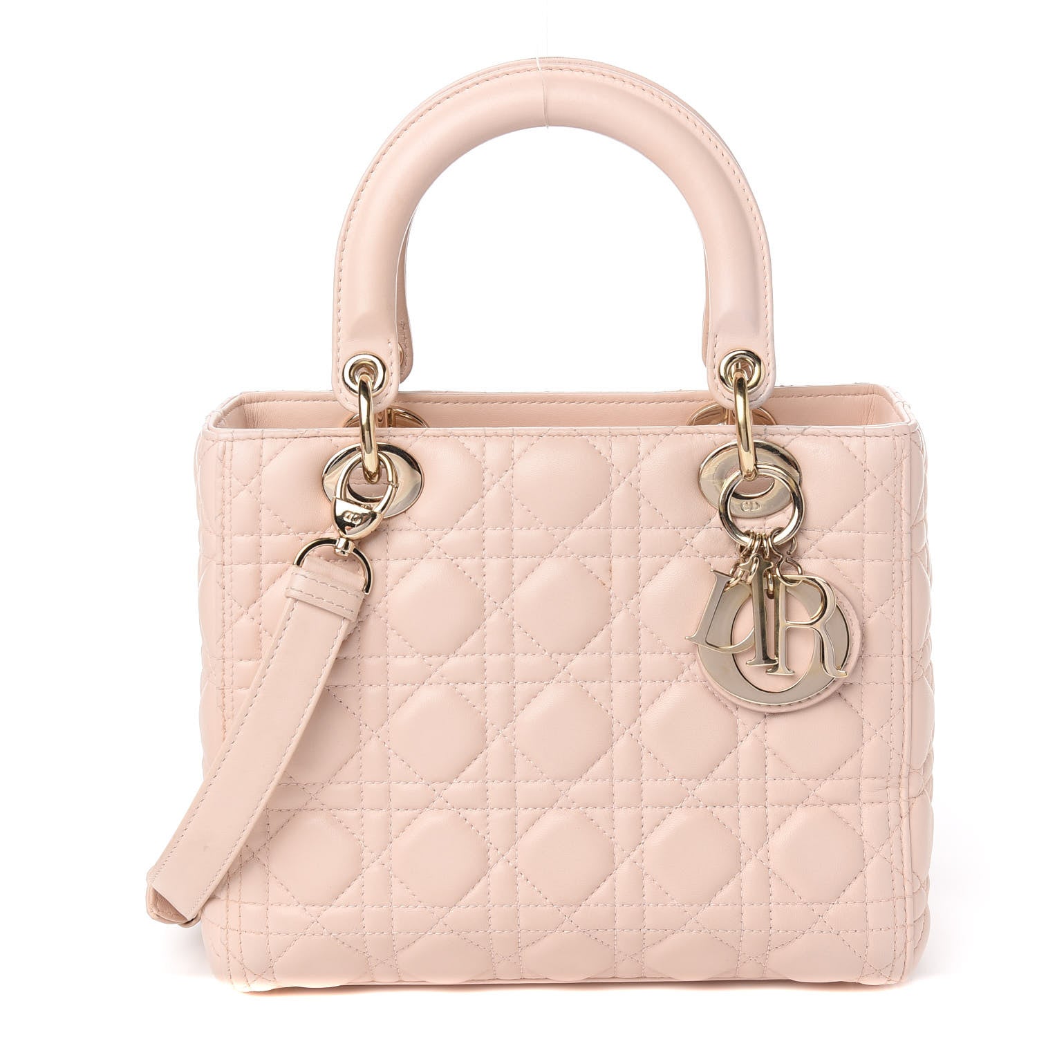 Christian Dior Lambskin Cannage Medium Lady Dior Light Pink 1 of 9