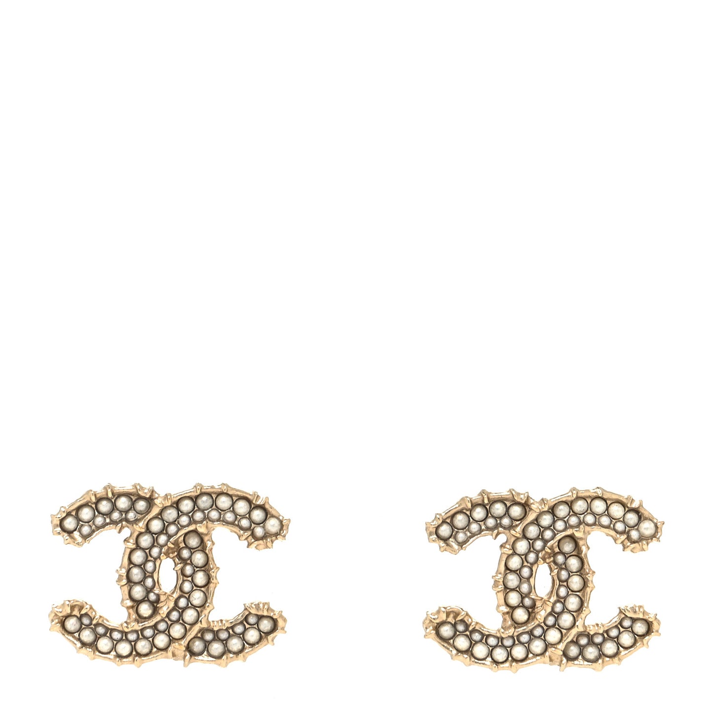 Pearl CC Camellia Express Stud Earrings Gold