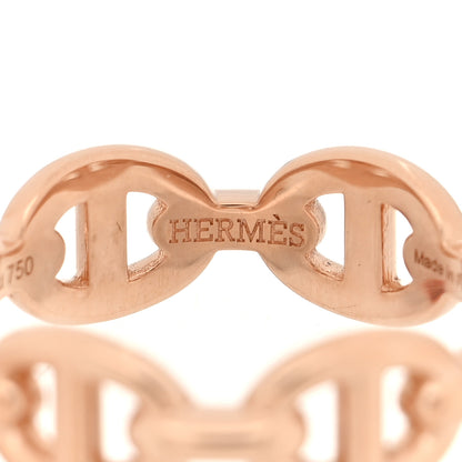 Hermes 18K Rose Gold PM Chaine d'Ancre Enchainee Ring 48 4.5 4 of 5