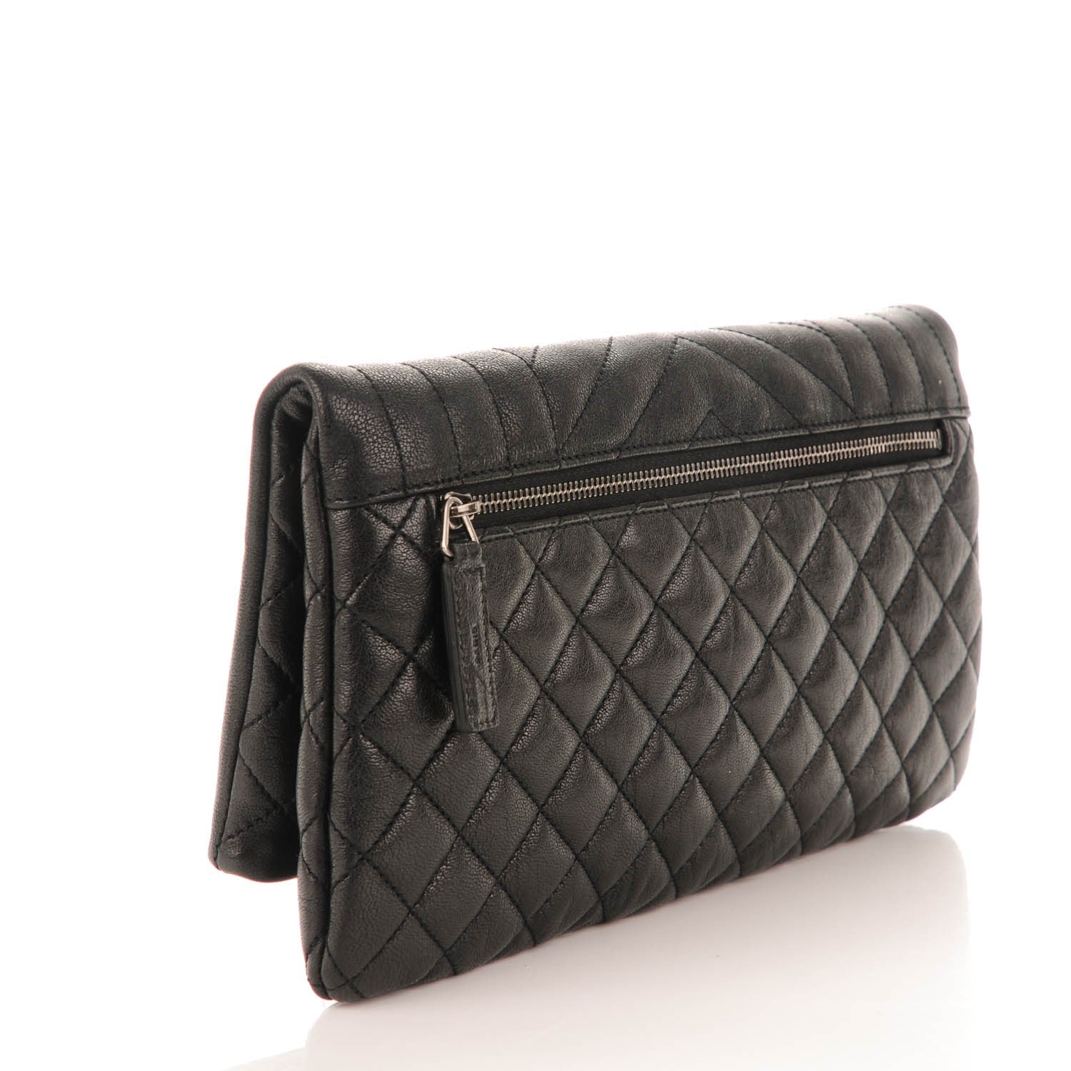 Saint Laurent Calfskin Tri-quilt Monogram West Hollywood Clutch Black 3 of 7