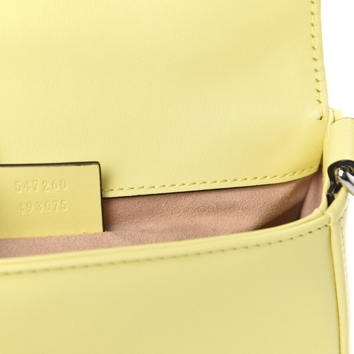 Gucci Calfskin Matelasse Mini GG Marmont Top Handle Shoulder Bag Banana 9 of 11