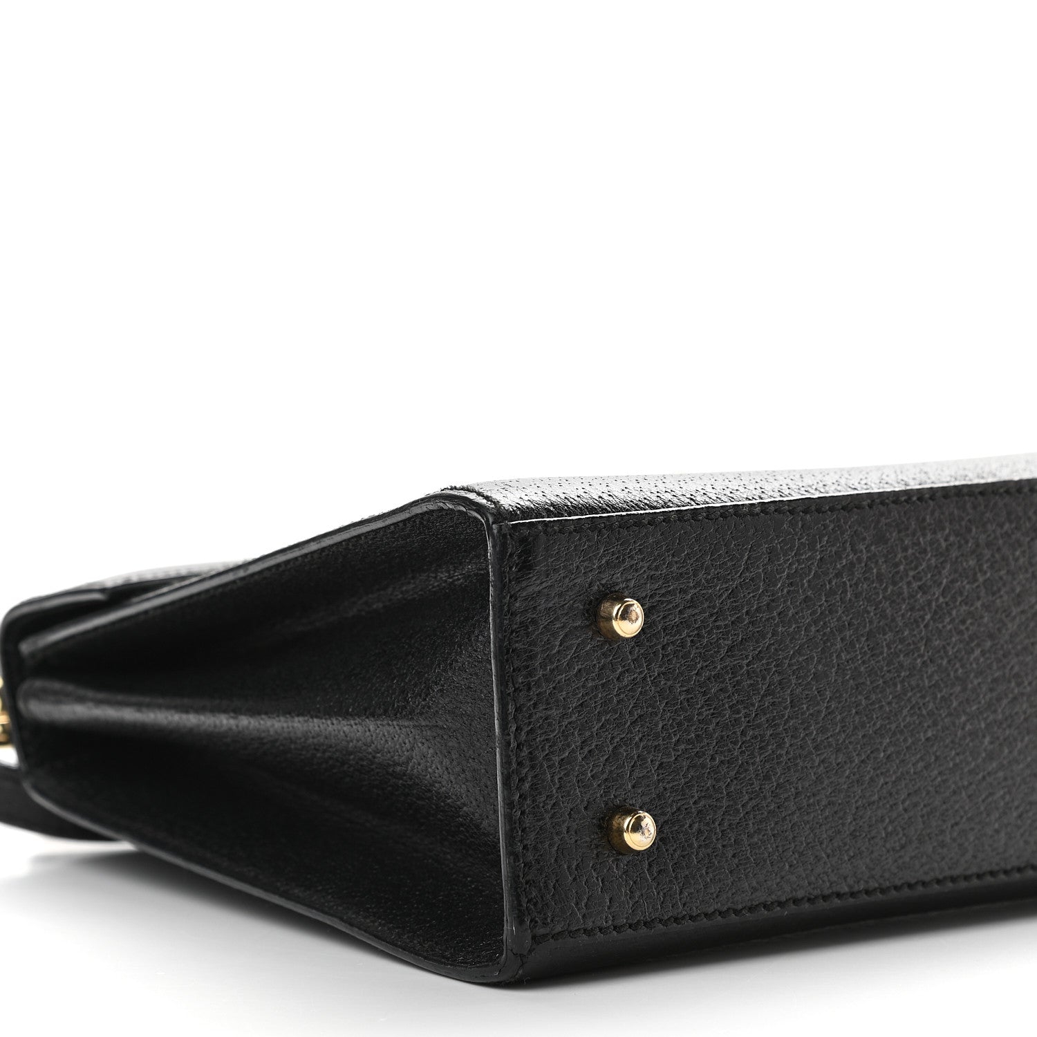 Gucci Textured Calfskin Lady Lock Top Handle Frame Bag Black 8 of 10