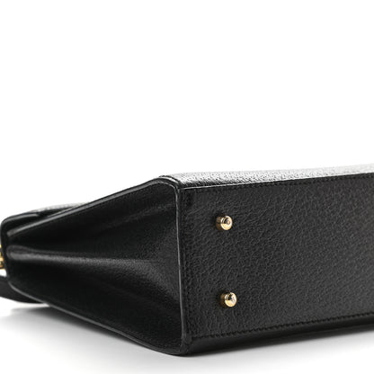 Gucci Textured Calfskin Lady Lock Top Handle Frame Bag Black 8 of 10