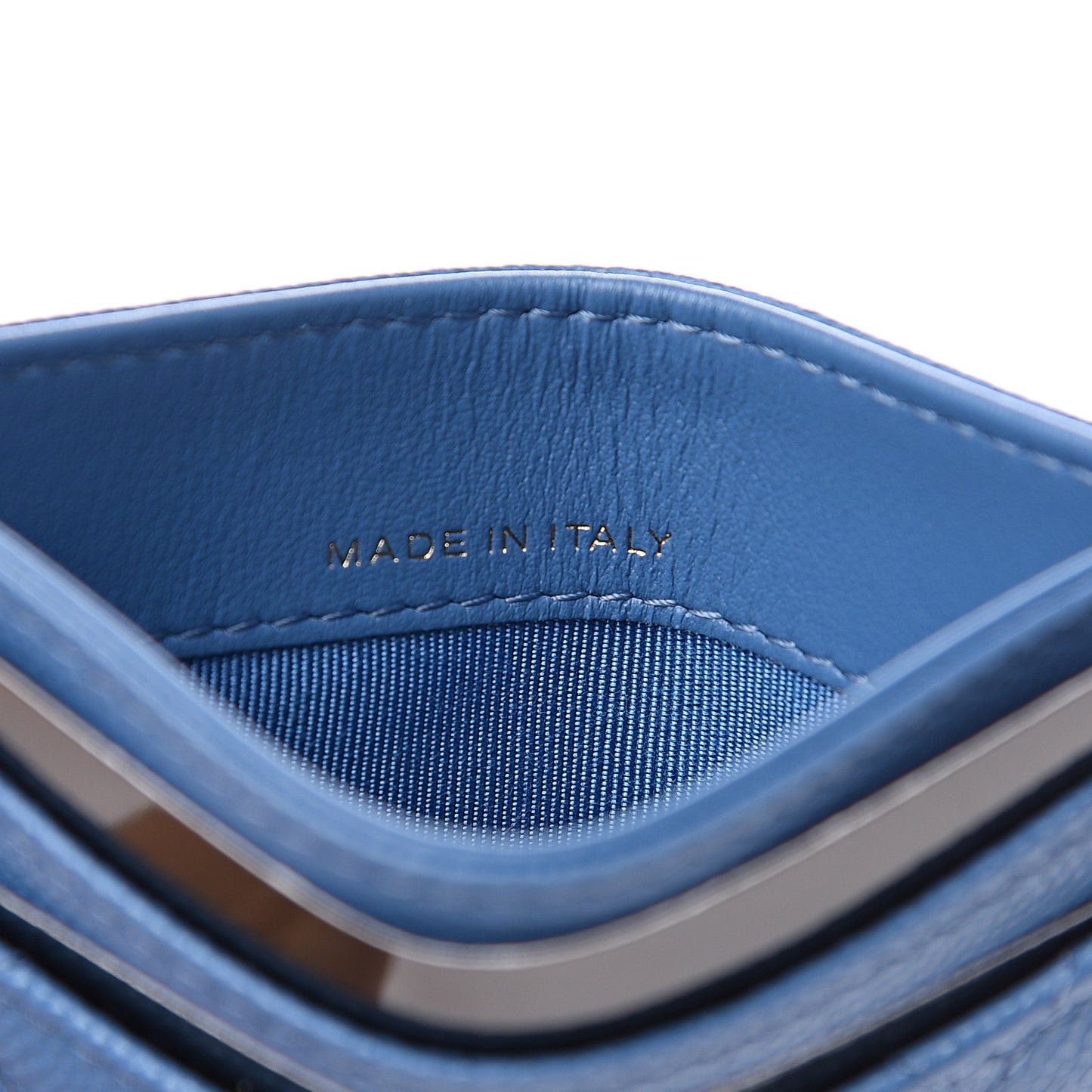 Caviar Quilted Card Holder Blue