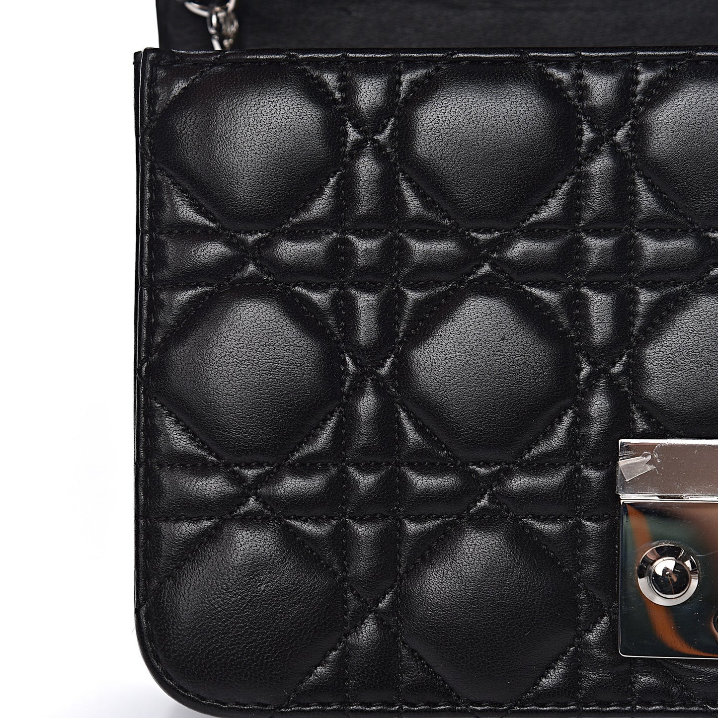 Lambskin Cannage Miss Dior Promenade Pouch Black