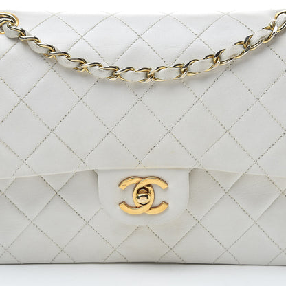 Chanel Lambskin Quilted Medium Double Flap White 9 of 21