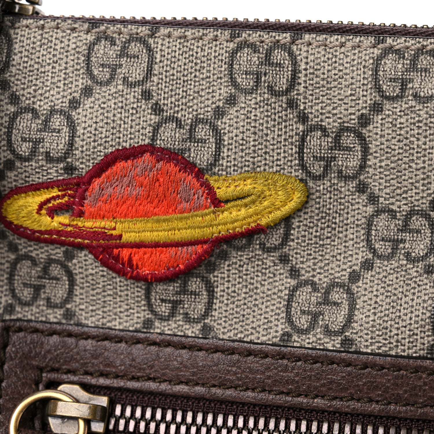 Gucci Soft GG Supreme Monogram Courrier Web Medium Flat Messenger Bag Beige New Acero Multicolor 20 of 25