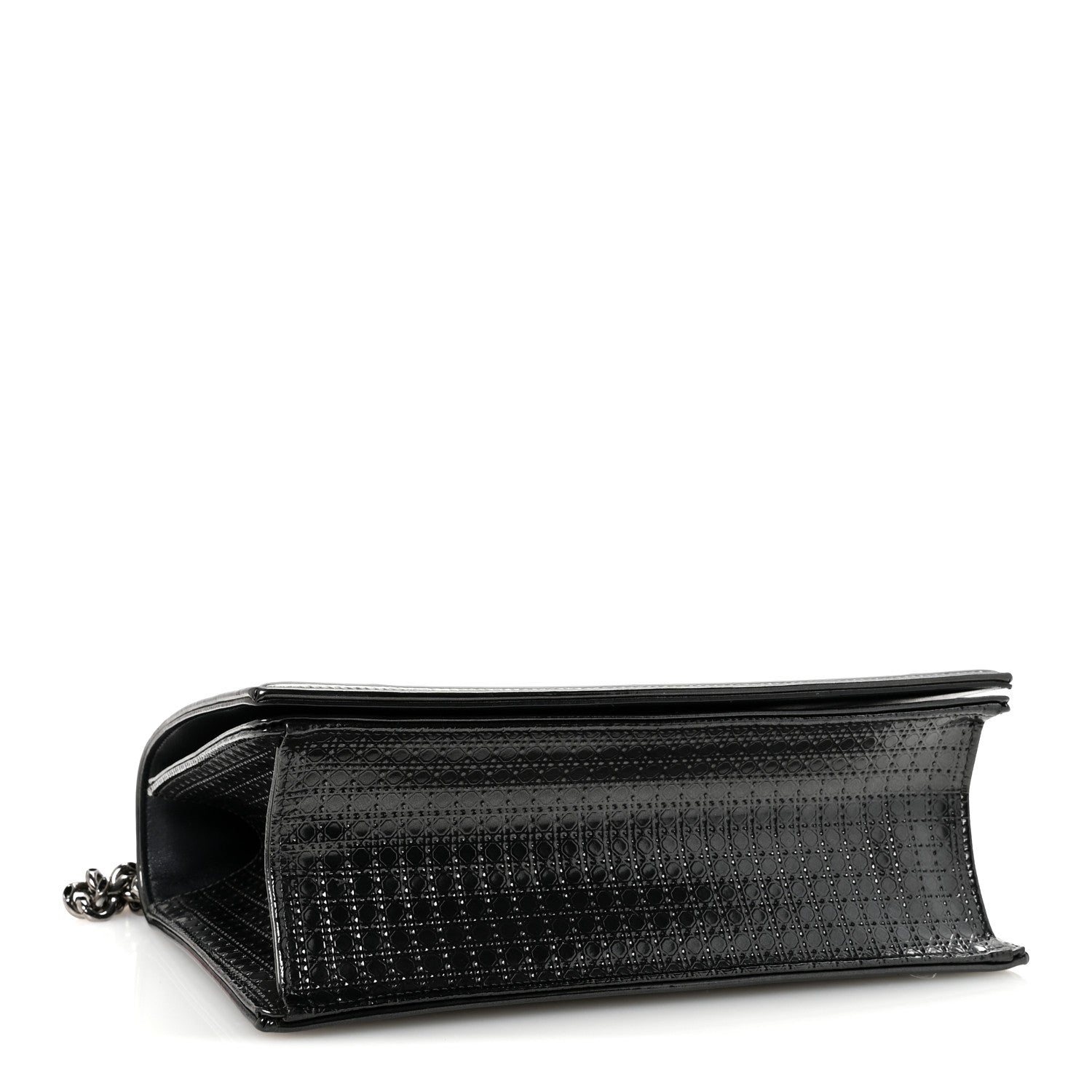 Christian Dior Metallic Patent Micro-Cannage Medium Diorama Flap Bag Onyx Black 4 of 9