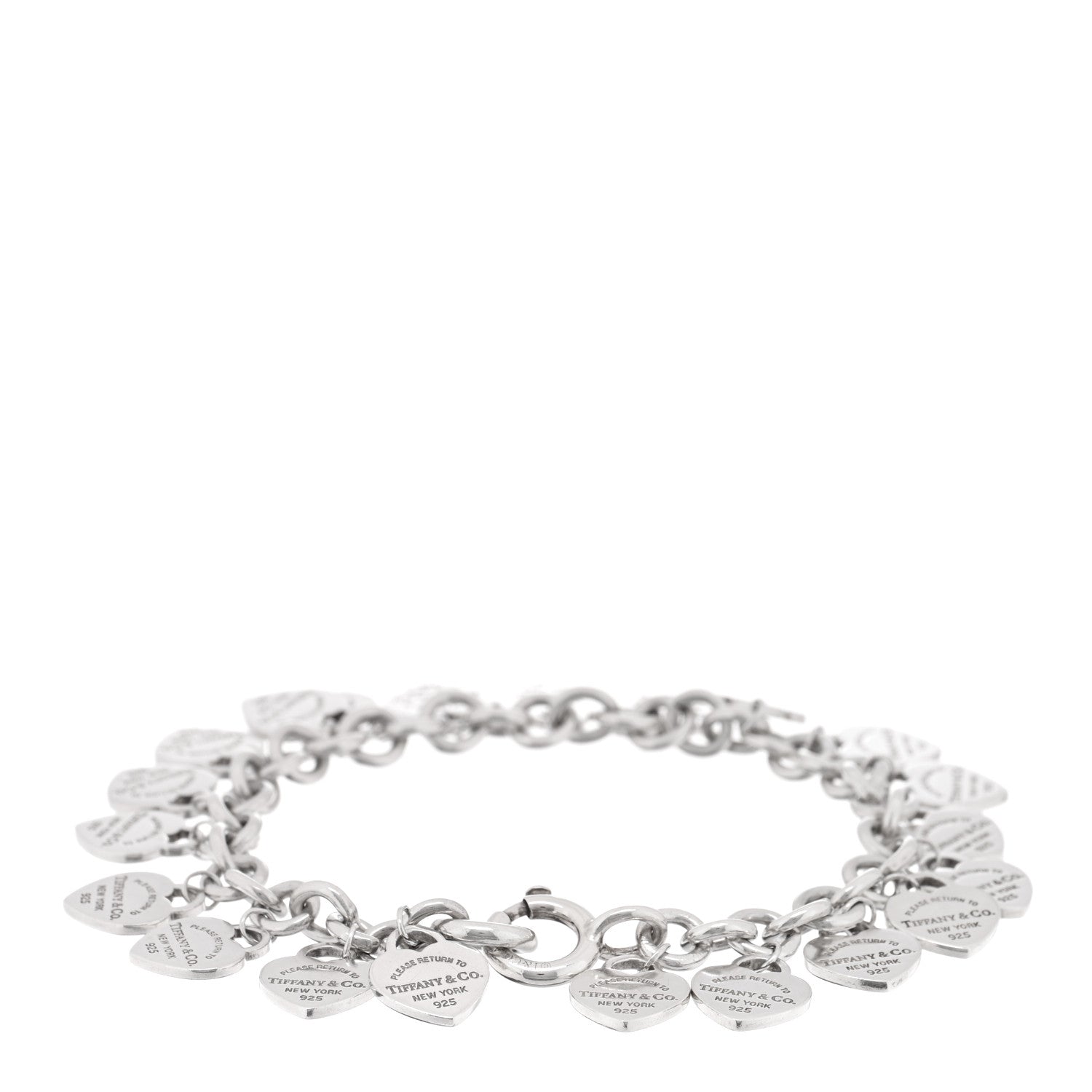 Tiffany Sterling Silver Mini Return to Tiffany Multi Heart Charm Bracelet 2 of 3