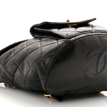 Chanel Lambskin Quilted Drawstring Backpack Black 19 of 23