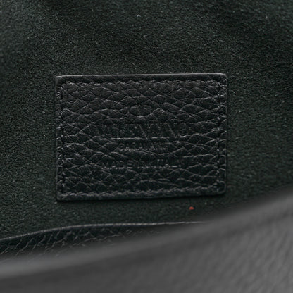 Valentino Garavani Pebbled Calfskin Medium Rockstud Envelope Flat Wristlet Pouch Black 6 of 6