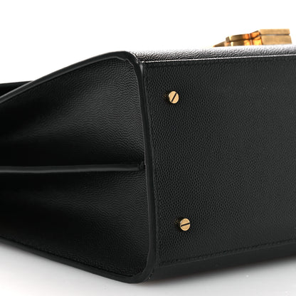 Saint Laurent Grain de Poudre Medium Classic Monogram Cassandra Top Handle Black 9 of 12