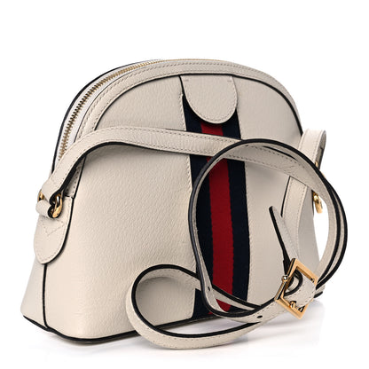 Gucci Textured Dollar Calfskin Web Small Ophidia Dome Shoulder Bag Mystic White 3 of 12