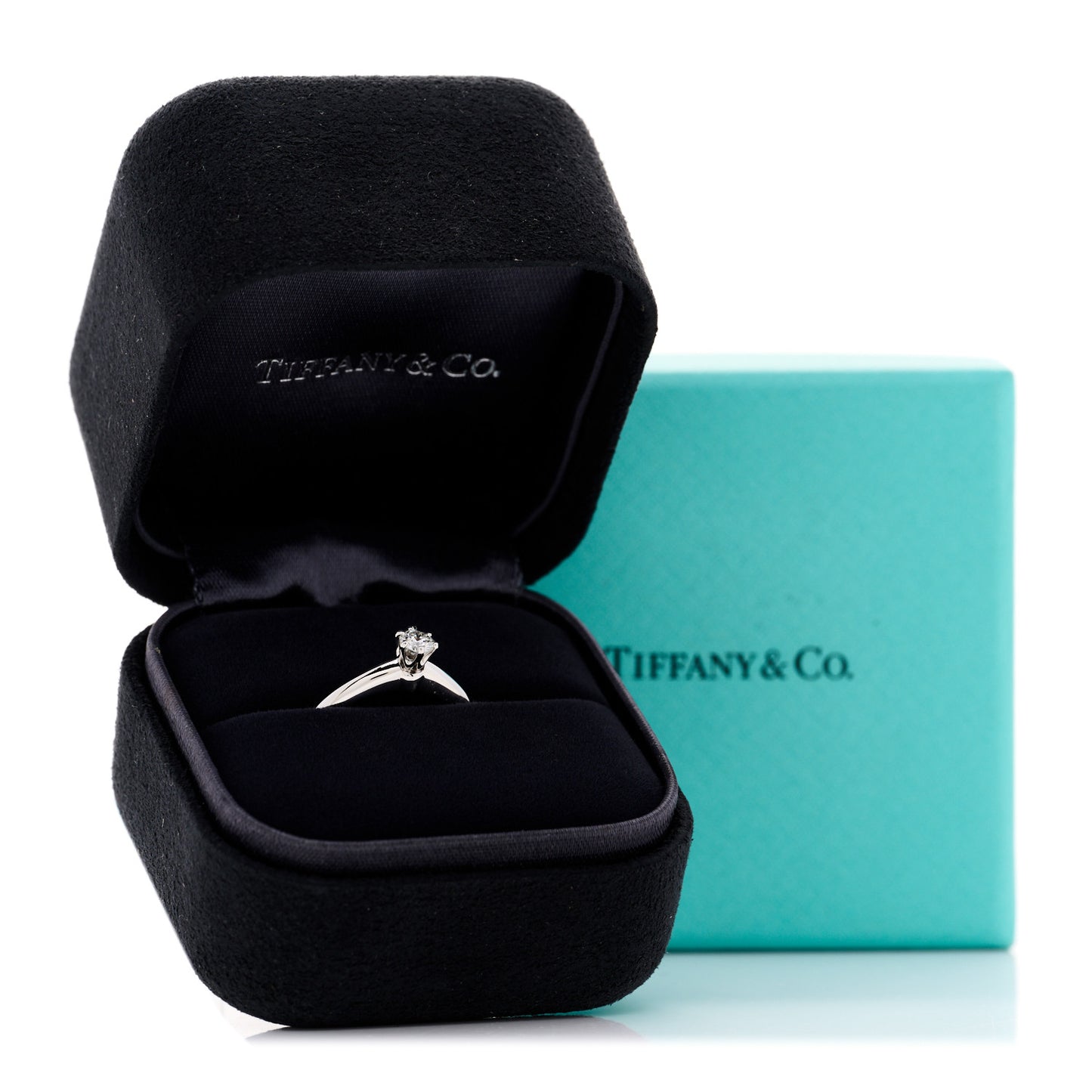 Platinum Diamond .17ct Solitaire Engagement Ring 48 4.5