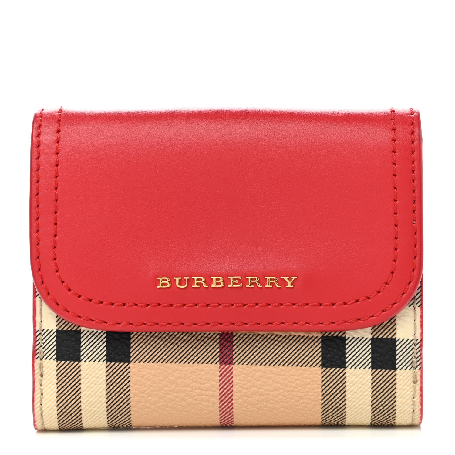 Burberry House Check Luna French Wallet Red 1 of 10