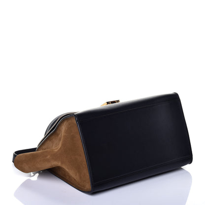Celine Smooth Calfskin Suede Small Tri-Color Cream Black Brown 5 of 9