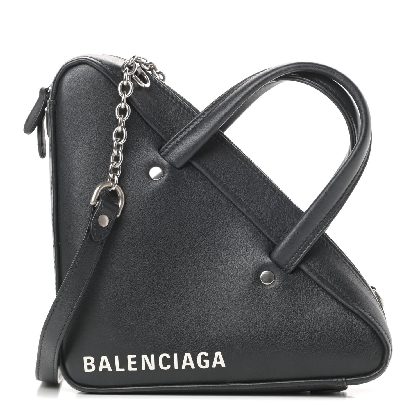 Calfskin XS Triangle Chain Duffle Black