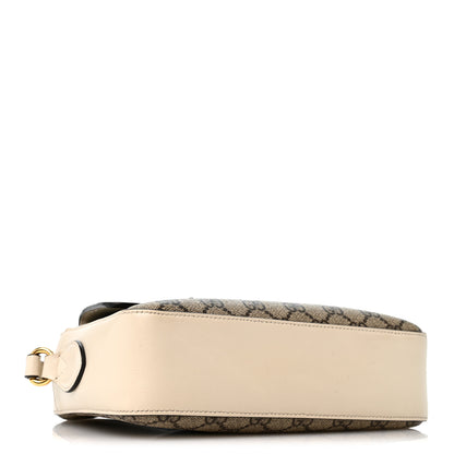 Gucci GG Supreme Monogram Small Horsebit 1955 Shoulder Bag Beige Mystic White 4 of 14