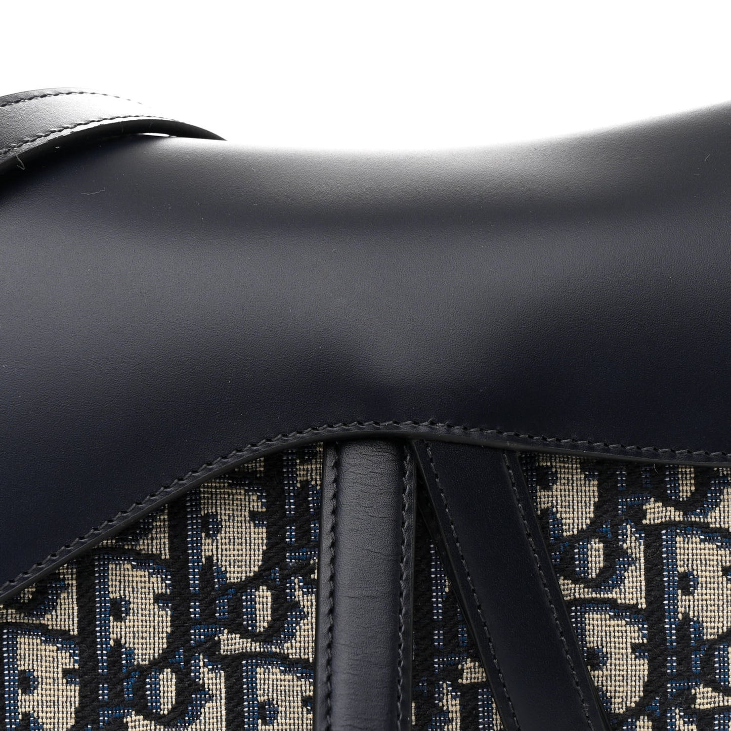 Calfskin Oblique Saddle Bag With Strap Blue