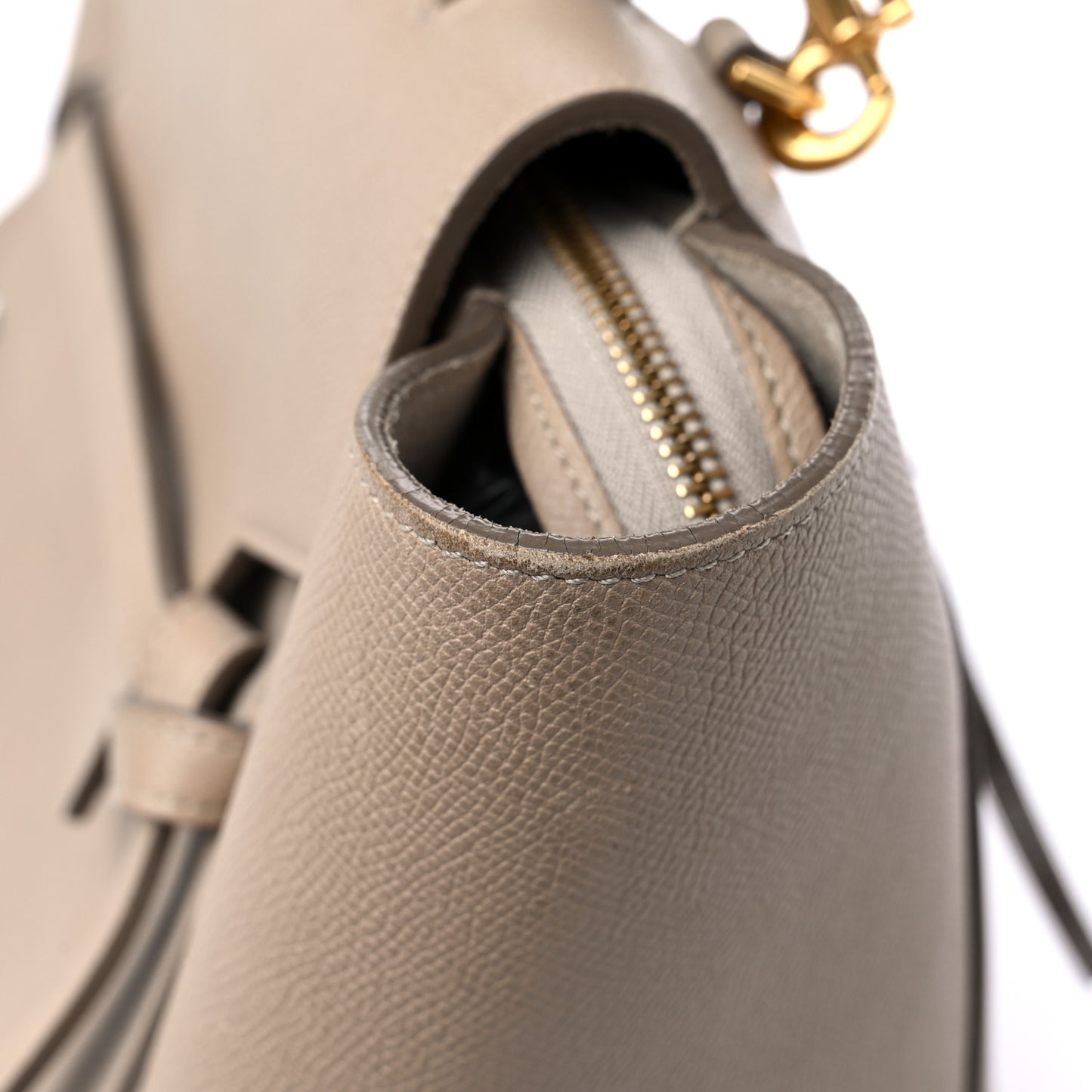 Grained Calfskin Mini Belt Bag Light Taupe