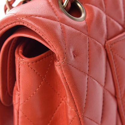 Chanel Lambskin Quilted Medium Double Flap Orange 19 of 21
