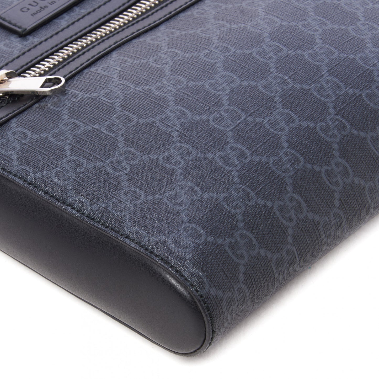 GG Supreme Monogram Web Small Flat Messenger Bag Black Grey