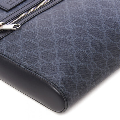 Gucci GG Supreme Monogram Web Small Flat Messenger Bag Black Grey 6 of 10