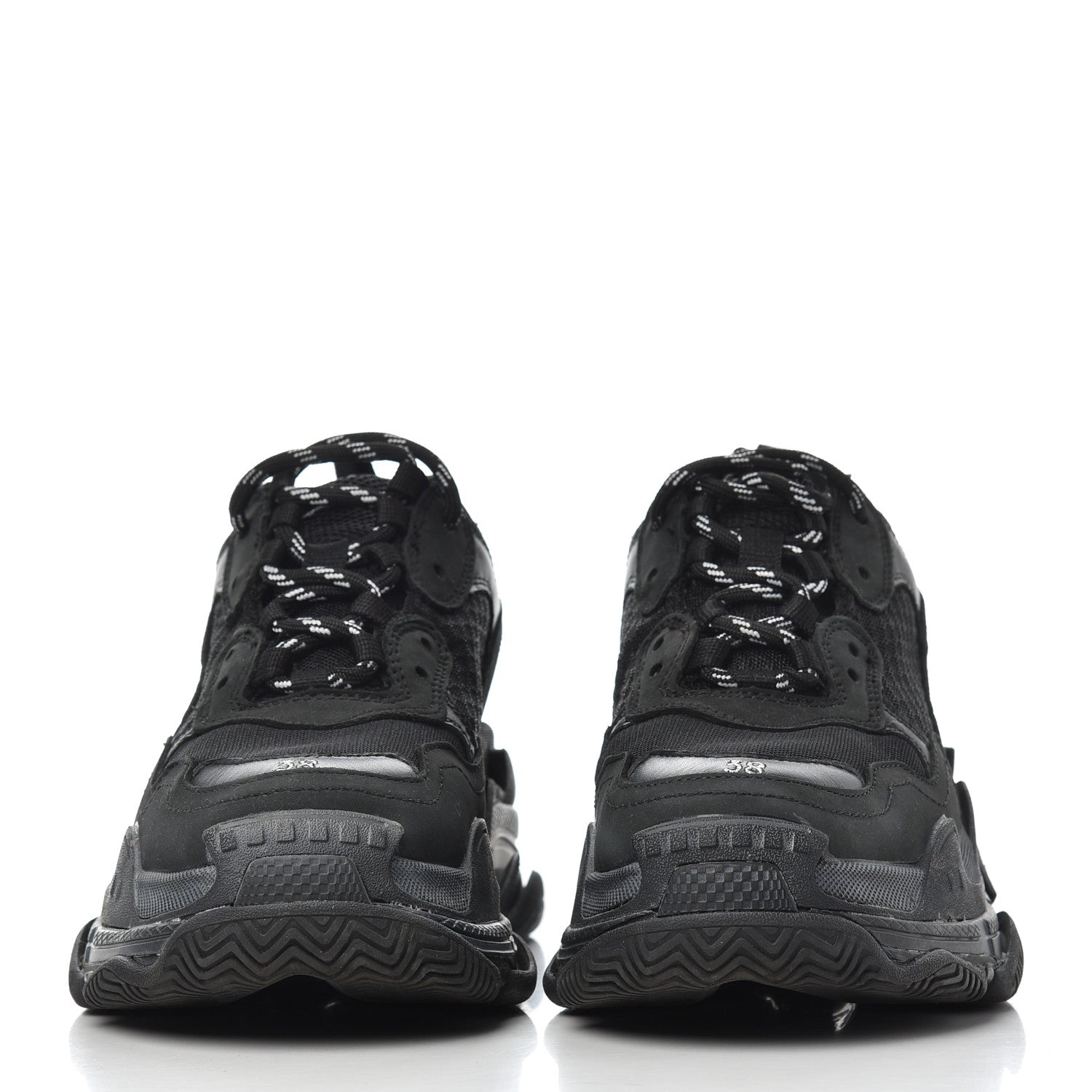 Balenciaga Fabric Mesh Womens Triple S Sneakers 38 Black 2 of 19
