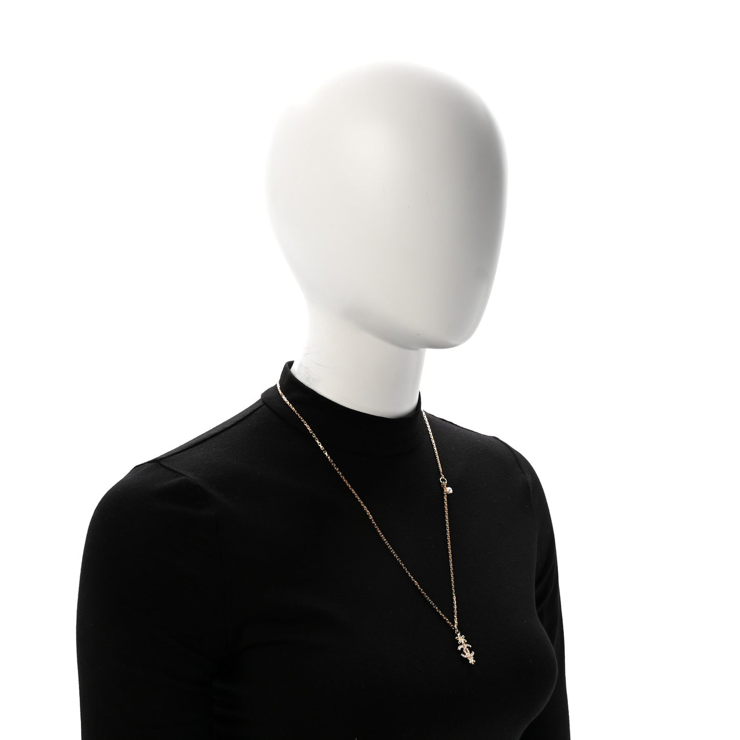 Crystal CC Flower Necklace Gold