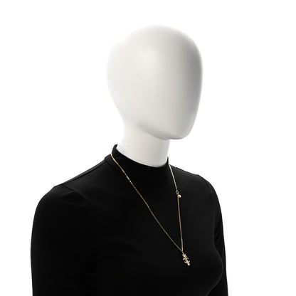 Chanel Crystal CC Flower Necklace Gold 2 of 7