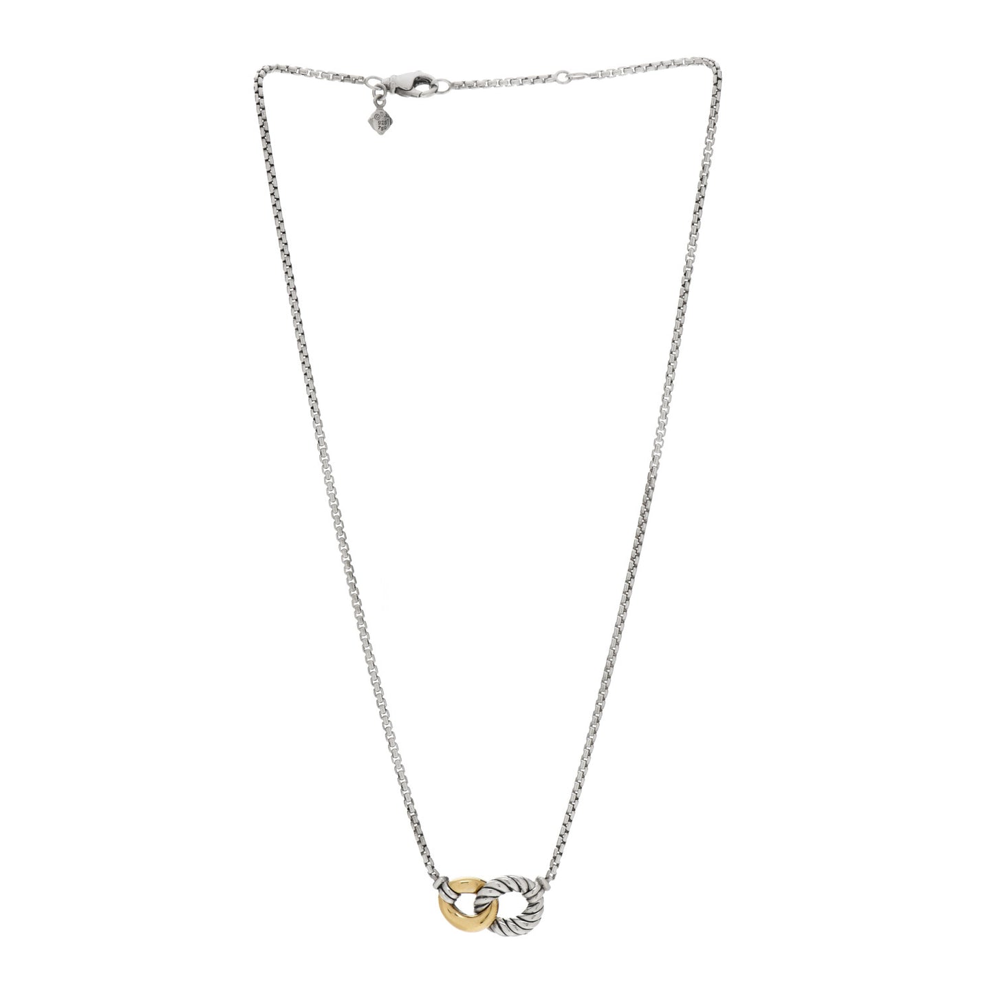 Sterling Silver 18K Yellow Gold Belmont Pendant Necklace