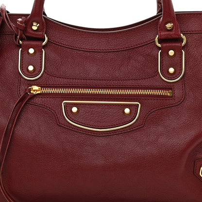 Balenciaga Shiny Goatskin Gold Metallic Edge Hardware City Rouge Brique Rouge Grenade 9 of 11