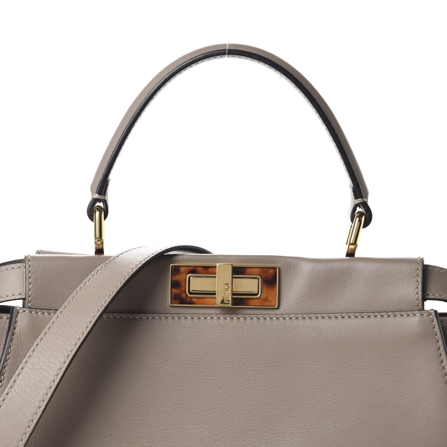 Vitello Seta Plexiglass Tortoise Medium Peekaboo Iconic Satchel Tortora
