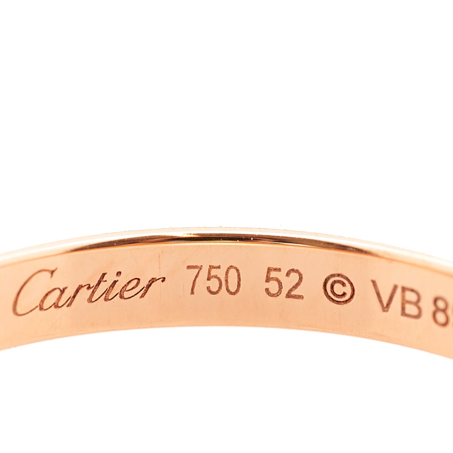 Cartier 18K Pink Gold Diamond 2.3mm D'Amour Wedding Band Ring 52 6 12 of 13