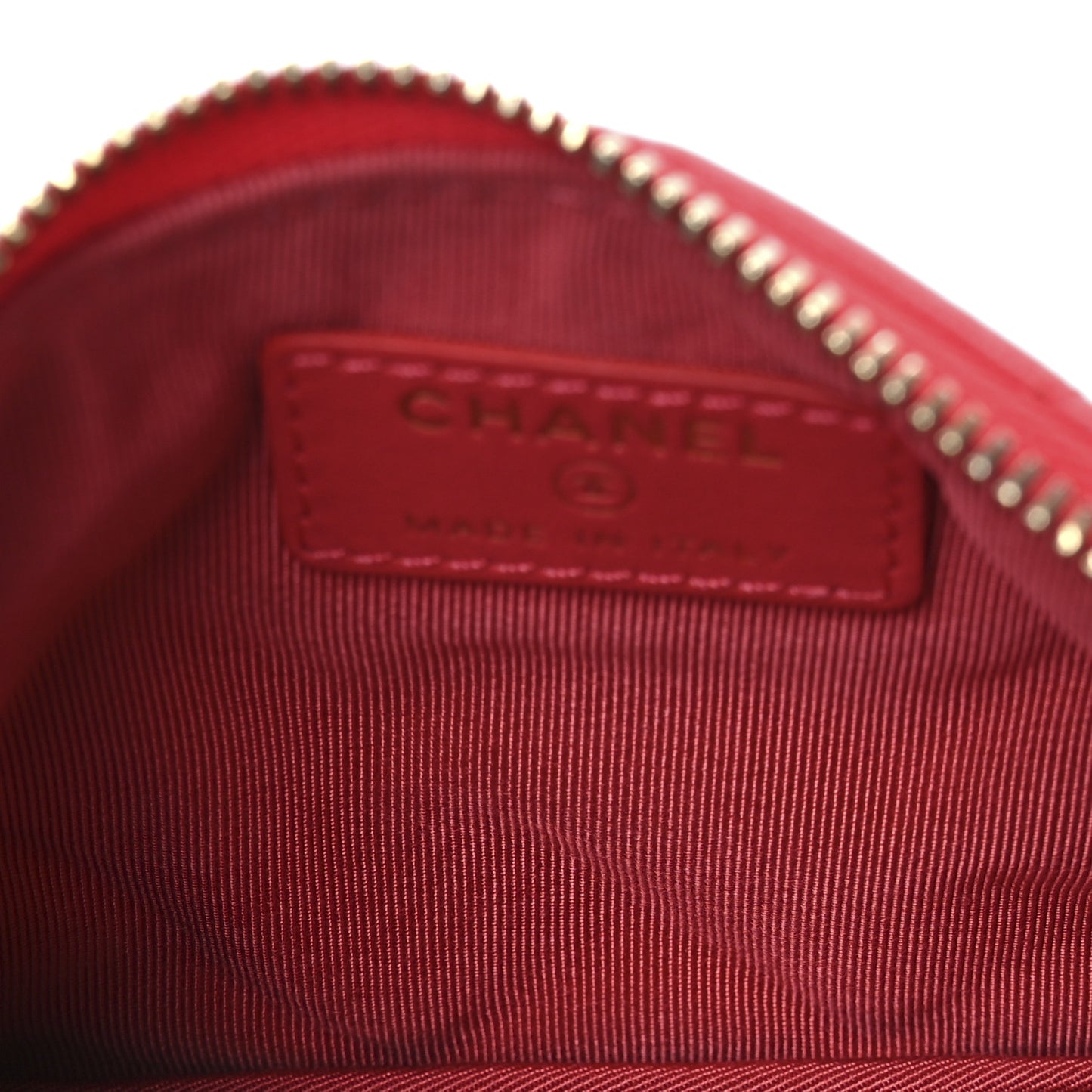 Lambskin Quilted Small Cosmetic Case Red