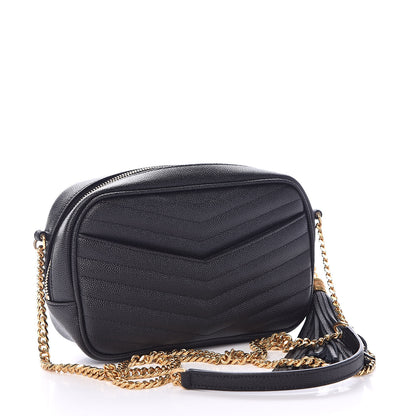 Saint Laurent Grain De Poudre Matelasse Monogram Mini Lou Camera Bag Black 3 of 10