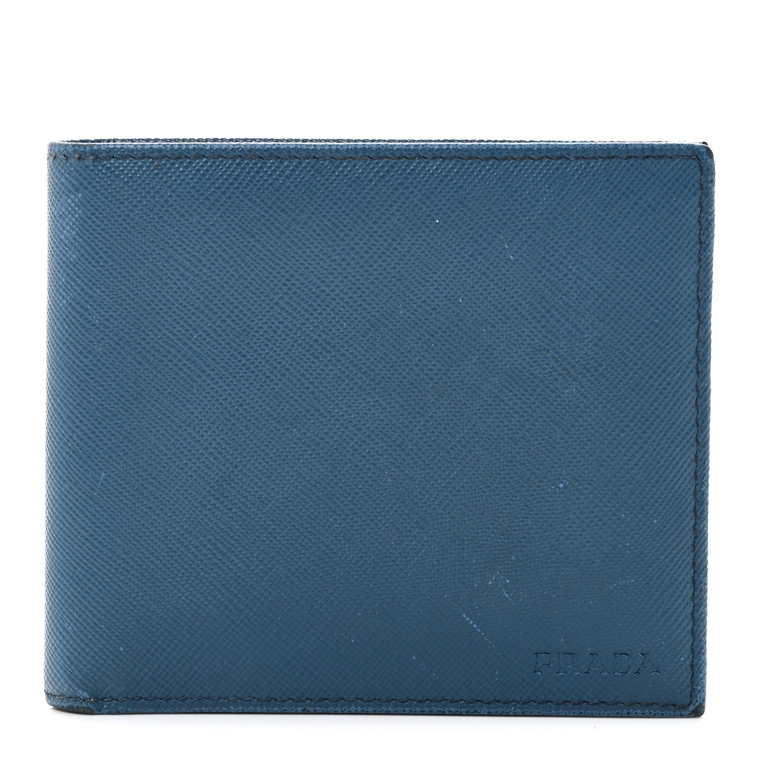 Prada Saffiano Bi-Fold Wallet Cobalto 7 of 8
